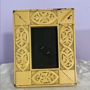Golden Yellow Ornate wood  Photo Frame